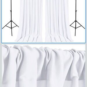Wedding Arch Draping / Backdrop Polyester Fabric 2 Panels White 5FT x 8FT